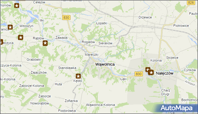 mapa Zarzeka gmina Wąwolnica, Zarzeka gmina Wąwolnica na mapie Targeo