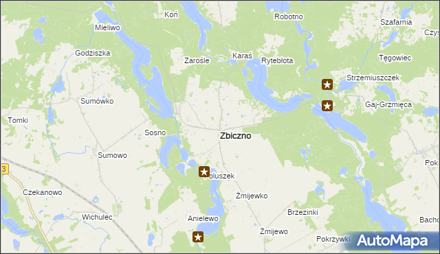 mapa Zbiczno, Zbiczno na mapie Targeo