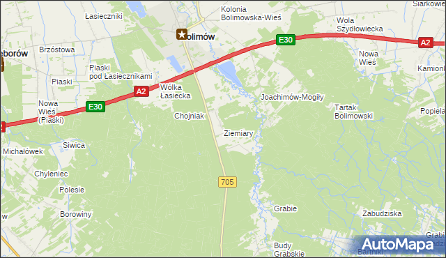 mapa Ziemiary, Ziemiary na mapie Targeo