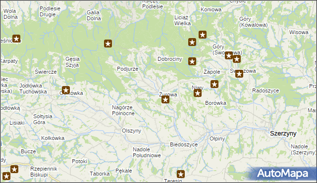 mapa Żurowa, Żurowa na mapie Targeo