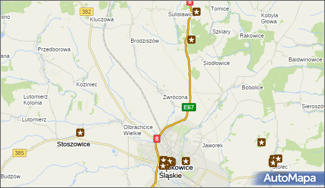 mapa Zwrócona, Zwrócona na mapie Targeo