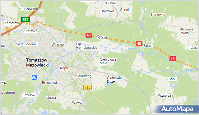 mapa Ciebłowice Małe, Ciebłowice Małe na mapie Targeo