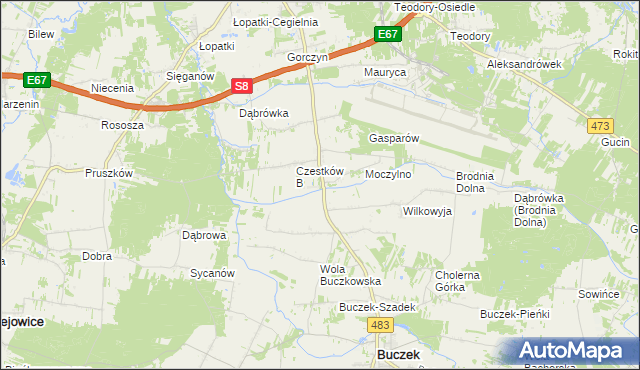 mapa Czestków F, Czestków F na mapie Targeo