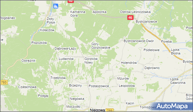 mapa Gorzków Stary, Gorzków Stary na mapie Targeo