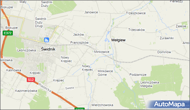 mapa Minkowice-Kolonia, Minkowice-Kolonia na mapie Targeo
