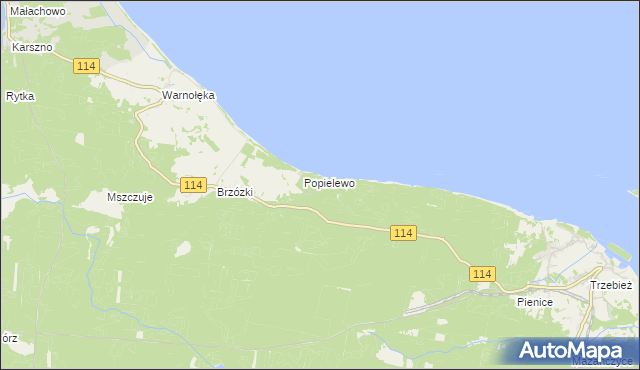 mapa Trzebieradz gmina Nowe Warpno, Trzebieradz gmina Nowe Warpno na mapie Targeo