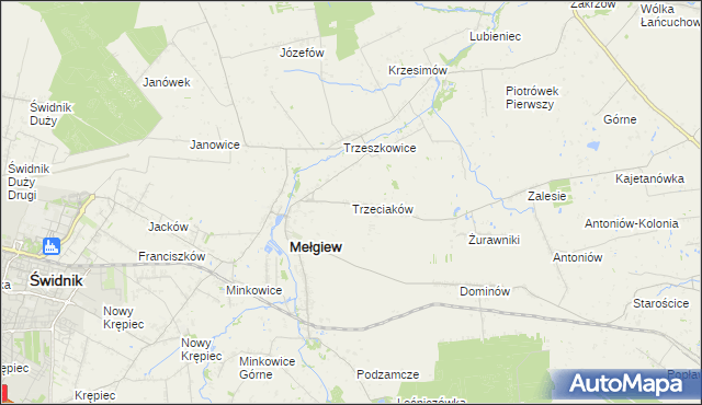 mapa Trzeciaków, Trzeciaków na mapie Targeo