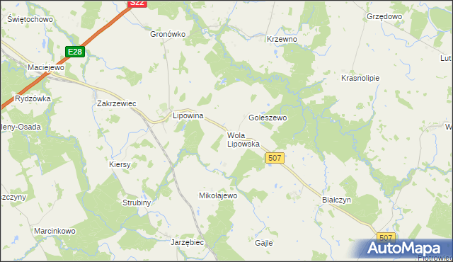 mapa Wola Lipowska, Wola Lipowska na mapie Targeo