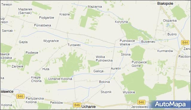 mapa Wólka Putnowicka, Wólka Putnowicka na mapie Targeo
