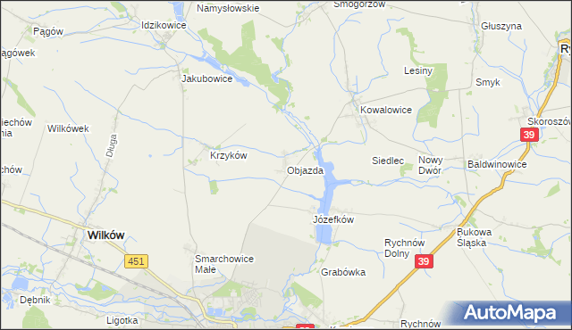 mapa Objazda gmina Namysłów, Objazda gmina Namysłów na mapie Targeo