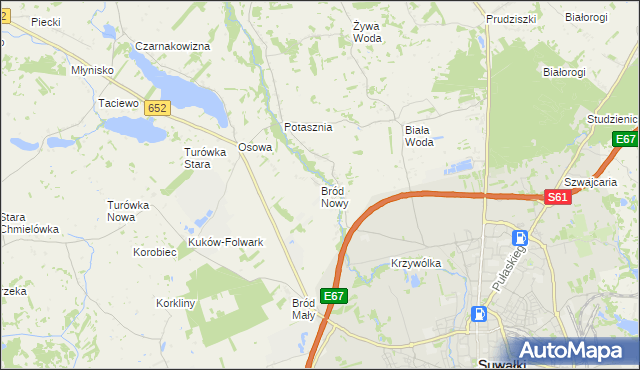 mapa Bród Nowy, Bród Nowy na mapie Targeo