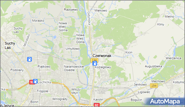 mapa Czerwonak, Czerwonak na mapie Targeo