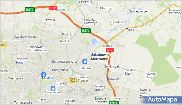 mapa Jakubowice Murowane, Jakubowice Murowane na mapie Targeo