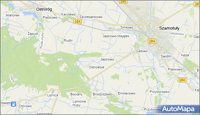 mapa Jastrowo, Jastrowo na mapie Targeo