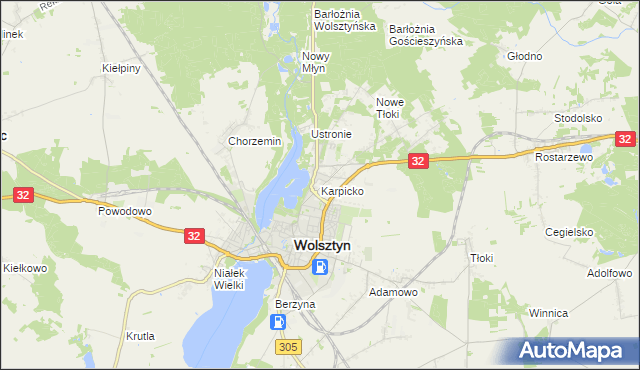 mapa Karpicko, Karpicko na mapie Targeo