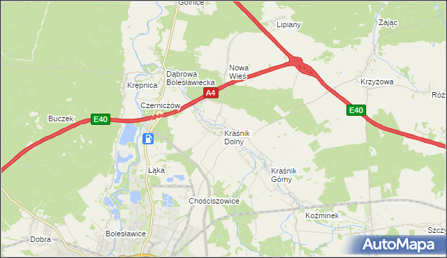 mapa Kraśnik Dolny, Kraśnik Dolny na mapie Targeo