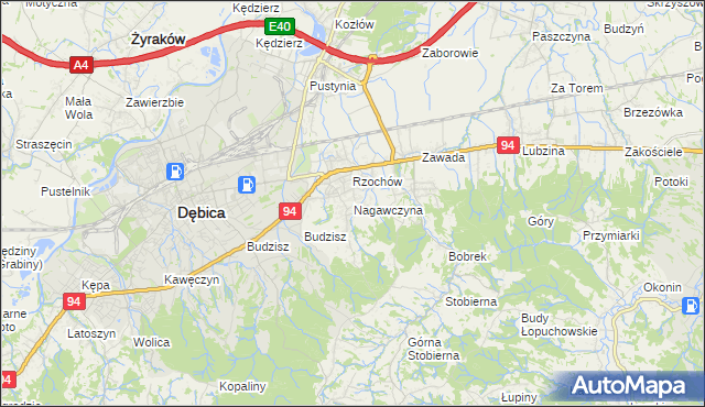 mapa Nagawczyna, Nagawczyna na mapie Targeo