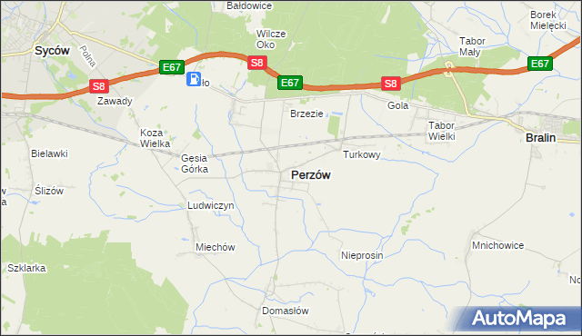 mapa Perzów, Perzów na mapie Targeo