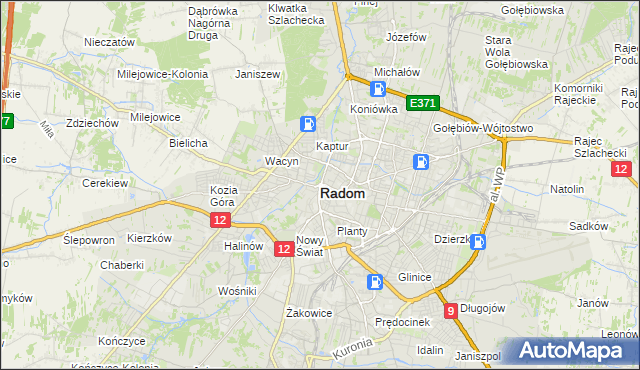 mapa Radomia, Radom na mapie Targeo