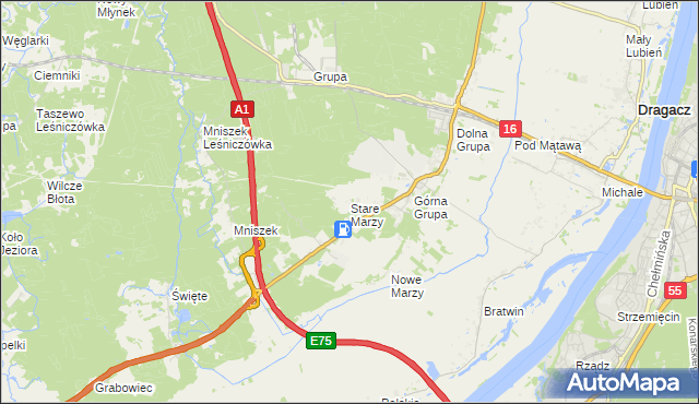 mapa Stare Marzy, Stare Marzy na mapie Targeo