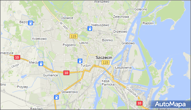 mapa Szczecina, Szczecin na mapie Targeo
