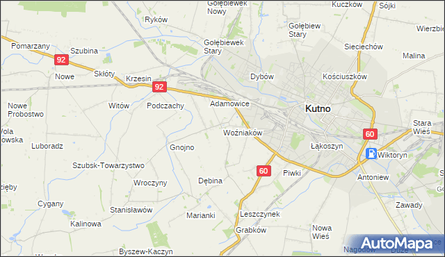 mapa Woźniaków, Woźniaków na mapie Targeo