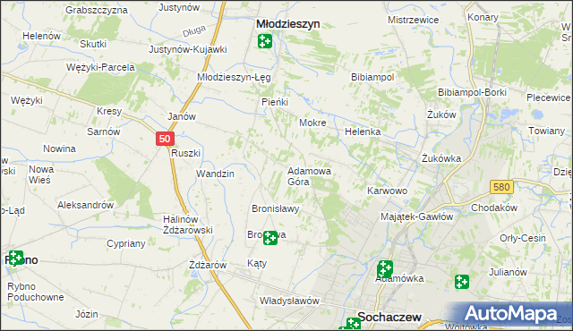 mapa Adamowa Góra, Adamowa Góra na mapie Targeo