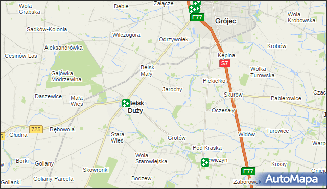 mapa Anielin gmina Belsk Duży, Anielin gmina Belsk Duży na mapie Targeo
