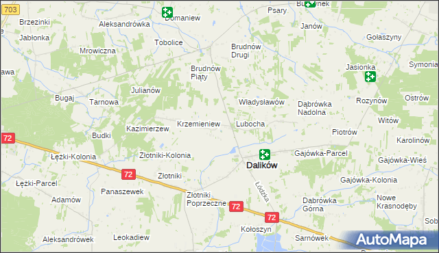 mapa Antoniew-Lubocha, Antoniew-Lubocha na mapie Targeo
