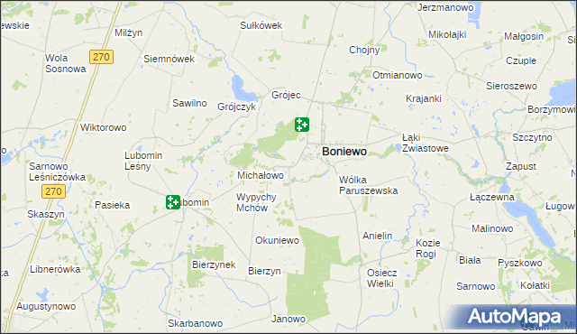 mapa Arciszewo gmina Boniewo, Arciszewo gmina Boniewo na mapie Targeo
