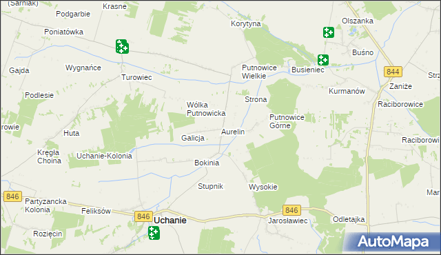 mapa Aurelin, Aurelin na mapie Targeo