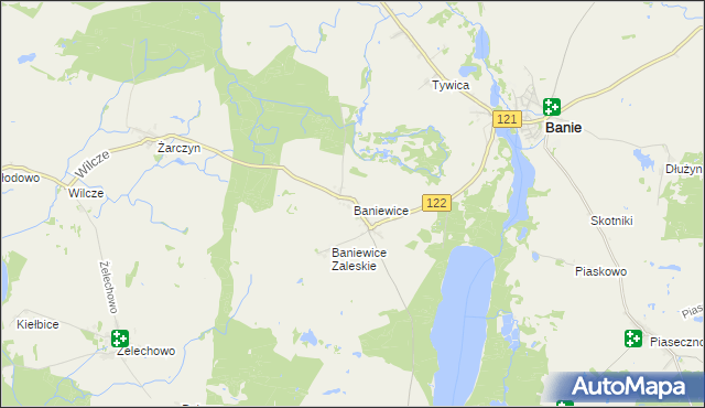mapa Baniewice, Baniewice na mapie Targeo