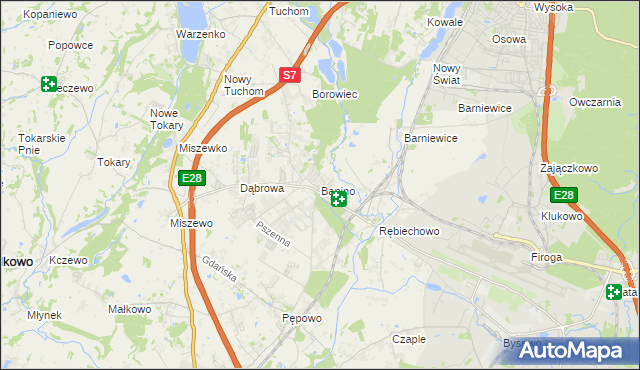 mapa Banino, Banino na mapie Targeo