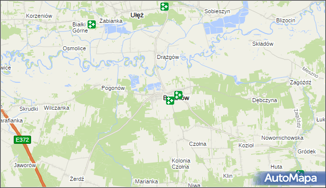mapa Baranów powiat puławski, Baranów powiat puławski na mapie Targeo