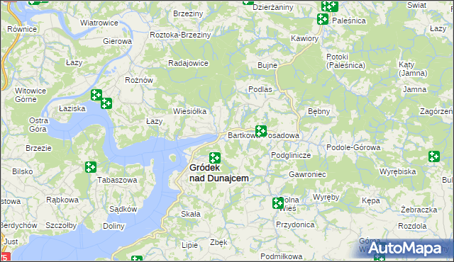 mapa Bartkowa-Posadowa, Bartkowa-Posadowa na mapie Targeo