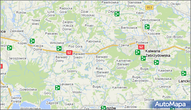 mapa Barwałd Górny, Barwałd Górny na mapie Targeo