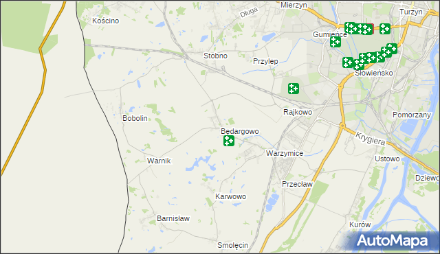 mapa Będargowo gmina Kołbaskowo, Będargowo gmina Kołbaskowo na mapie Targeo