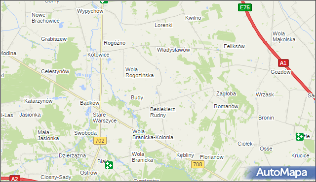 mapa Besiekierz Nawojowy, Besiekierz Nawojowy na mapie Targeo