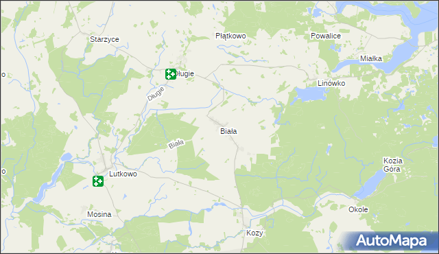 mapa Biała gmina Dobrzany, Biała gmina Dobrzany na mapie Targeo