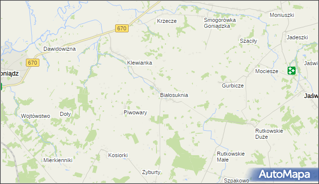 mapa Białosuknia, Białosuknia na mapie Targeo