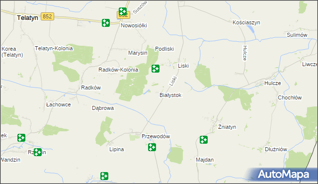 mapa Białystok gmina Dołhobyczów, Białystok gmina Dołhobyczów na mapie Targeo