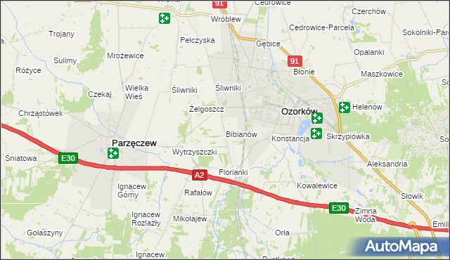 mapa Bibianów, Bibianów na mapie Targeo