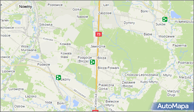 mapa Bilcza gmina Morawica, Bilcza gmina Morawica na mapie Targeo