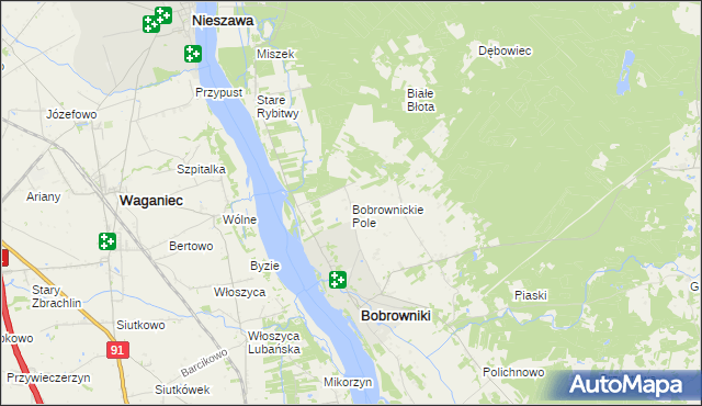 mapa Bobrownickie Pole, Bobrownickie Pole na mapie Targeo