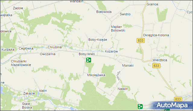 mapa Boby-Kolonia, Boby-Kolonia na mapie Targeo