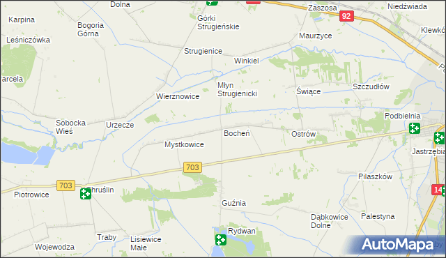 mapa Bocheń, Bocheń na mapie Targeo