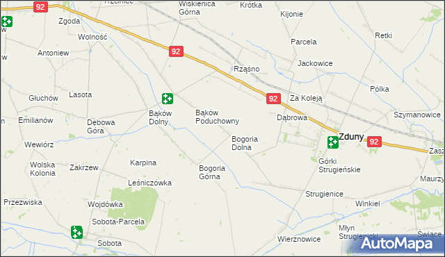 mapa Bogoria Pofolwarczna, Bogoria Pofolwarczna na mapie Targeo
