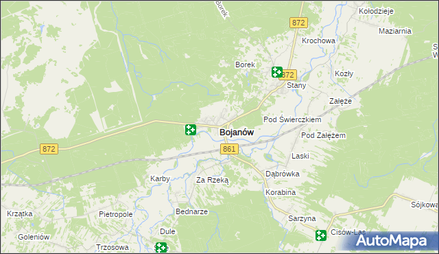 mapa Bojanów powiat stalowowolski, Bojanów powiat stalowowolski na mapie Targeo