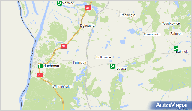 mapa Bolkowice gmina Widuchowa, Bolkowice gmina Widuchowa na mapie Targeo