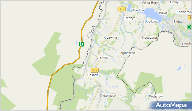 mapa Bratków gmina Bogatynia, Bratków gmina Bogatynia na mapie Targeo